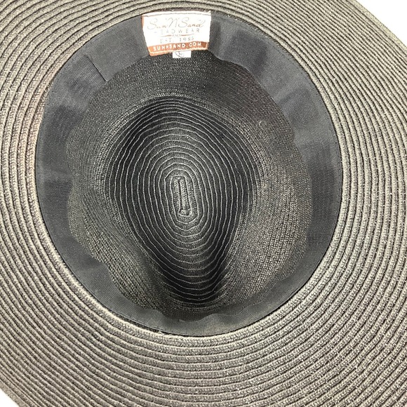 Sun N Sand Wide Rim Pom Pom Multicolor Black Straw Hat Size OSFM 22” EUC - Picture 11 of 12